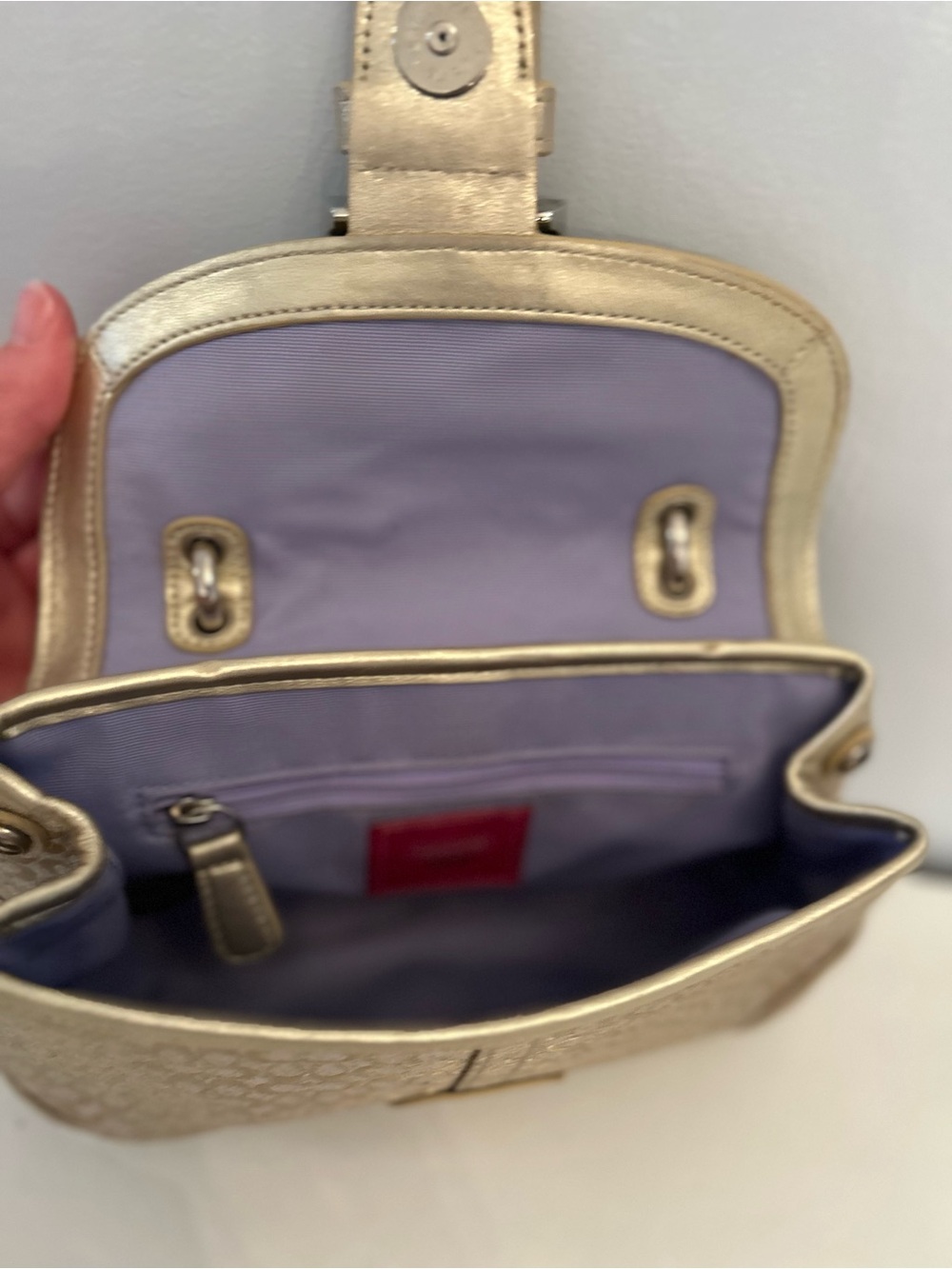 Coach Metallic Gold Mini Top Handle Bag - Picture 6 of 10